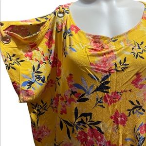 2X cable & gauge cold shoulder top